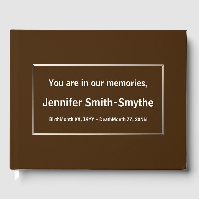 Basic & Elegant Memorial Guest Book (Front)