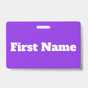 Basic, Elegant, Purple Background & White Name Badge