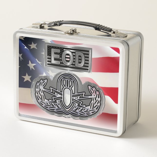 “Basic EOD” with Custom American Flag Metal Lunch Box (Front)