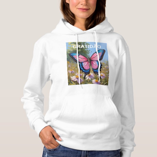 Basic Female Moletom with butterfly cap Hoodie (Front)