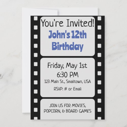 Basic Film Strip Invitation