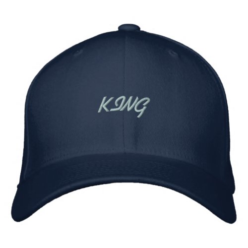 Basic Flexfit Wool King Text Name Embroidered Baseball Cap