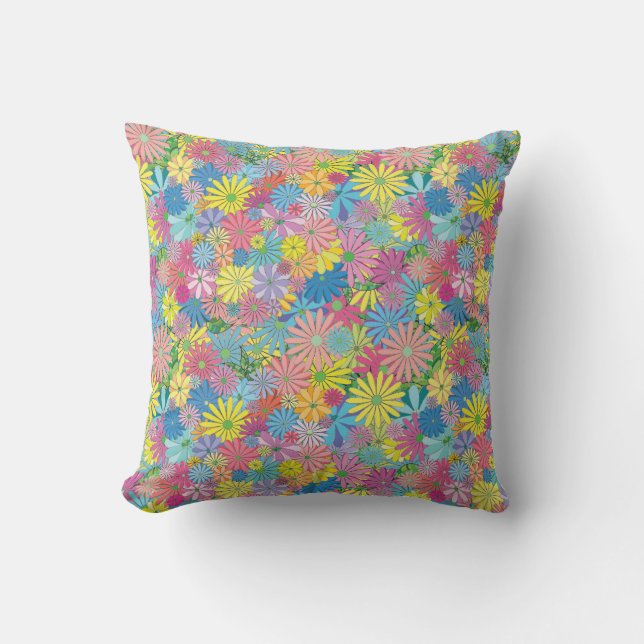 Basic Floral Throw Pillow (Front)