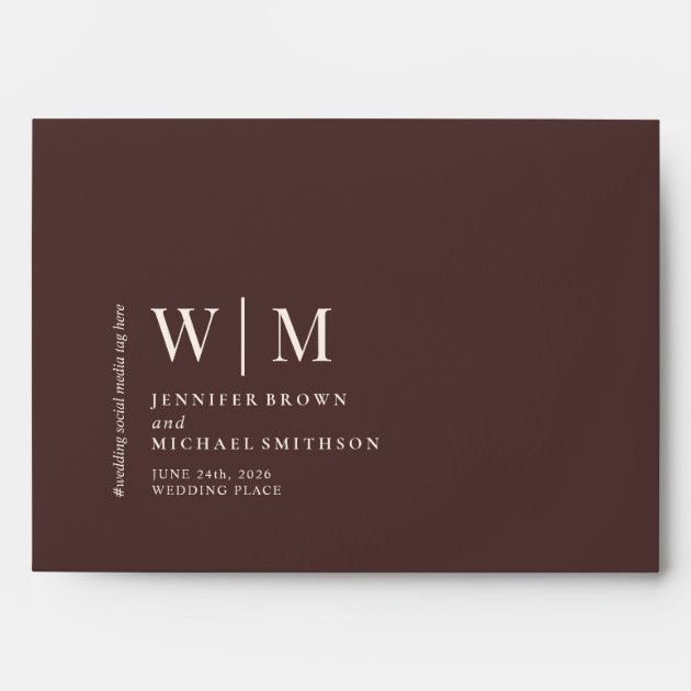 Basic Formal Black Modern Minimal Wedding Envelope
