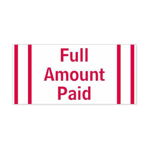 Basic Full Amount Paid Rubber Stamp