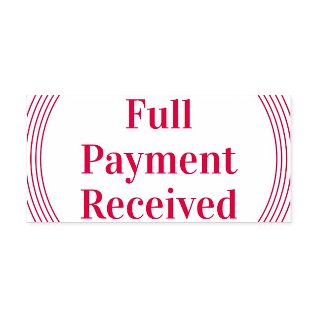Basic "Full Payment Received" Rubber Stamp (Design)