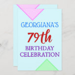 [ Thumbnail: Basic, Fun "79th Birthday Celebration" Invitation ]