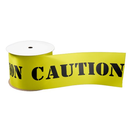 Basic Fun Faux Caution Yellow Tape Satin Ribbon