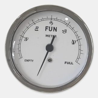Basic Fun Meter, Empty Classic Round Sticker