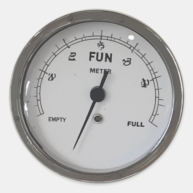Basic Fun Meter, Empty Classic Round Sticker (Front)