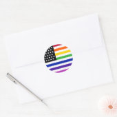 Basic Gay US Flag Crop Classic Round Sticker (Envelope)