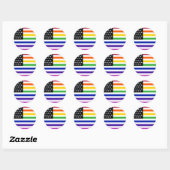 Basic Gay US Flag Crop Classic Round Sticker (Sheet)