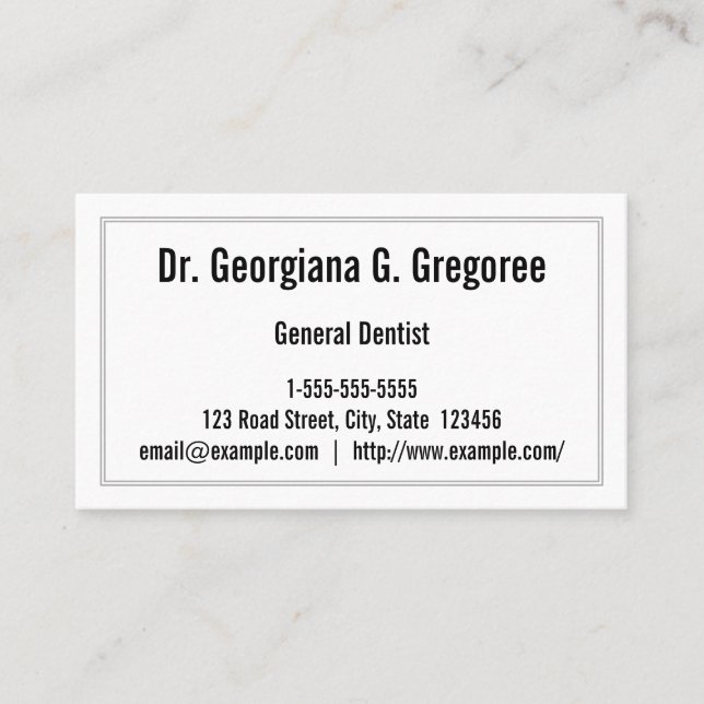 Basic General Dentist Business Card (Front)