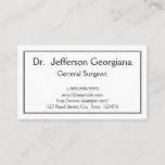 [ Thumbnail: Basic General Surgeon Business Card ]