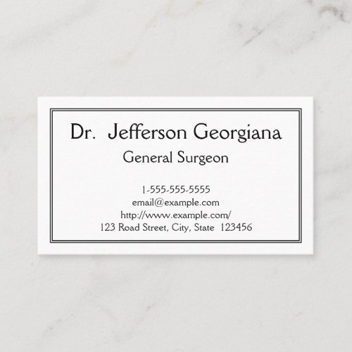 Basic General Surgeon Business Card