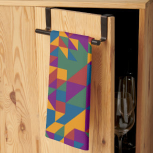 Basic geometry of triangles and squares kitchen towel