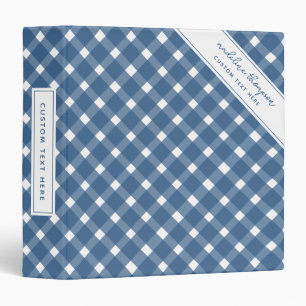 Basic Gingham Light Navy Blue Binder