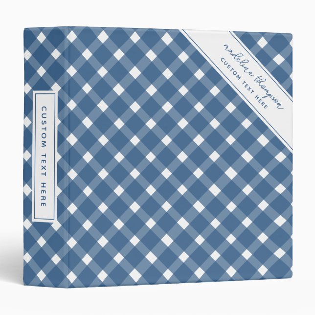 Basic Gingham Light Navy Blue Binder (Front/Spine)
