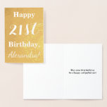 [ Thumbnail: Basic Gold Foil "Happy 21st Birthday"; Custom Name Foil Card ]