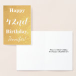 [ Thumbnail: Basic Gold Foil "Happy 42nd Birthday"; Custom Name Foil Card ]