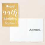 [ Thumbnail: Basic Gold Foil "Happy 44th Birthday"; Custom Name Foil Card ]