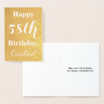 [ Thumbnail: Basic Gold Foil "Happy 58th Birthday"; Custom Name Foil Card ]