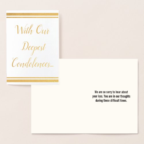 Basic Gold Foil Sympathy Card