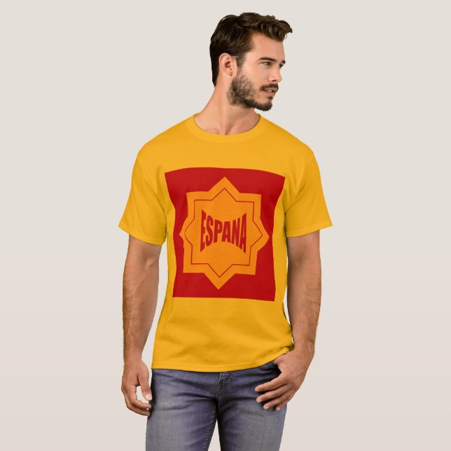 Basic gold T-shirt for men Design ESPANA (Front Full)