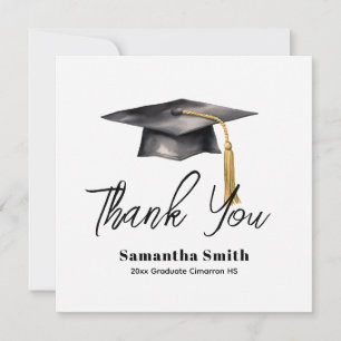 Basic Graduation Party Flat Thank You Card