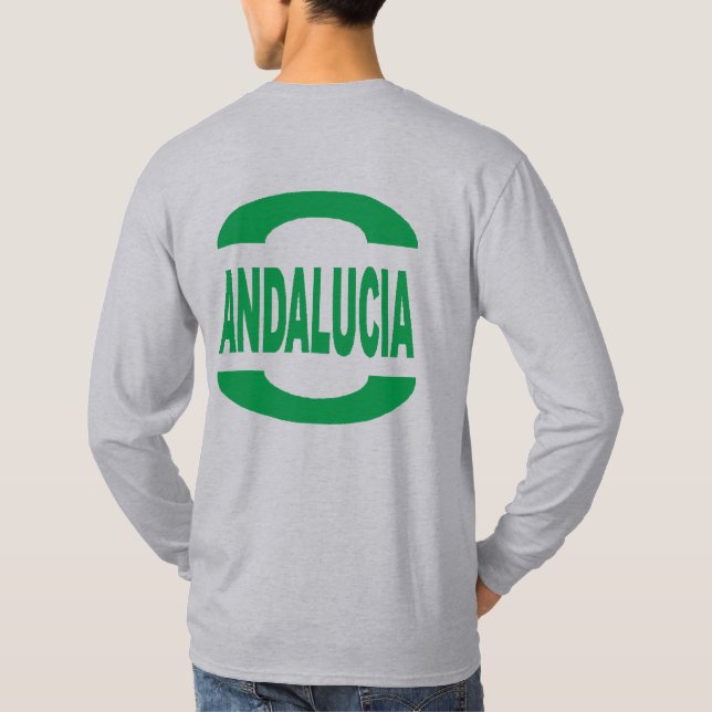 Basic gray T-shirt with DESIGN ANDALUCIA (Back)
