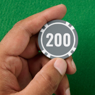 Basic Gray White Bold Number Poker Chips