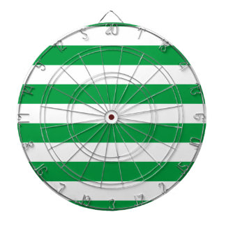Basic Green and White Stripes Pattern Dart Board