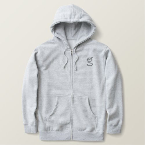 Basic Grey Zip Hoodie w Grey Logo