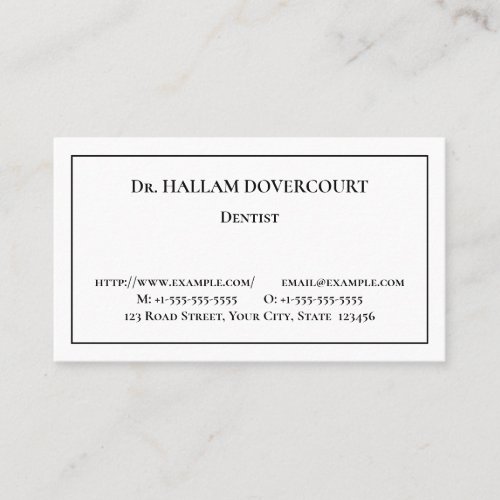Basic Healthcare Professional Business Card