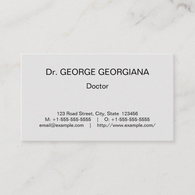 Basic, Healthcare Specialist Business Card (Front)