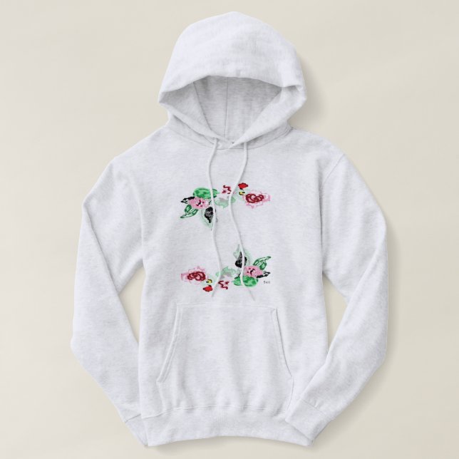 Basic Hooded Sweatshirt  Vine with Roses (Design Front)