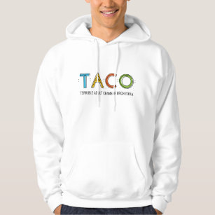 Basic Hooded TACO Sweatshirt, White Hoodie