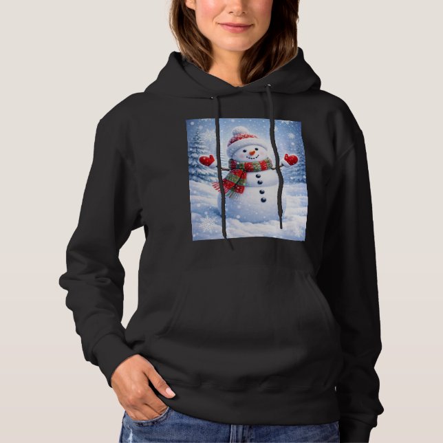 Basic Hoodie with Snowman Design (Front)