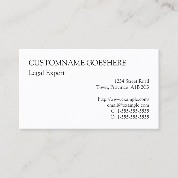 Basic, Humble & Professional Business Card Zazzle
