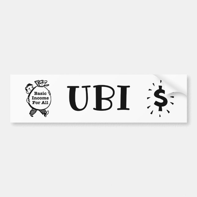 Basic Income For All Bumper Sticker (Front)