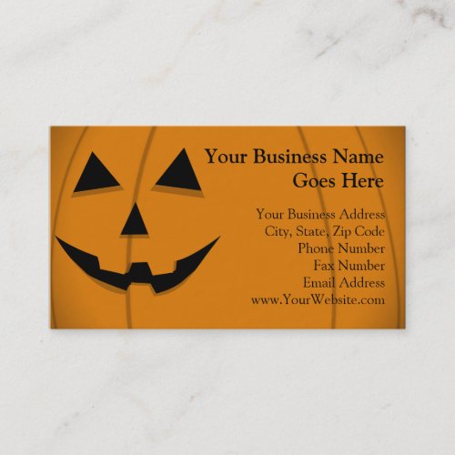 Basic Jack-O-Lantern Shape Design Business Cards