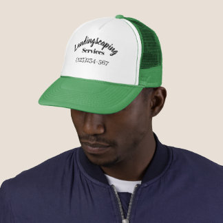 basic landingscaping services for work editable trucker hat