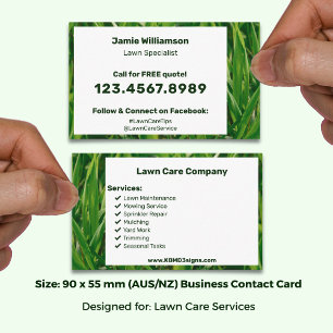 Basic List Call to Action Garden Maintenance Business Card