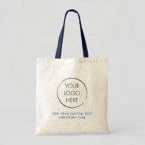 Basic Logo Custom Bag, Business or Shop, Blue Text Tote Bag
