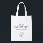 Basic Logo Custom Bag, Business Promotional Tote<br><div class="desc">Add your logo and text to create a cool custom tote bag for your business or event. These bags are great for marketing and promotions.</div>