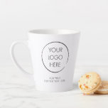 Basic Logo Custom, Business or Marketing Latte Mug<br><div class="desc">Add your logo and text to create a cool custom mug for your business or event. These mugs are great for marketing and promotions.</div>