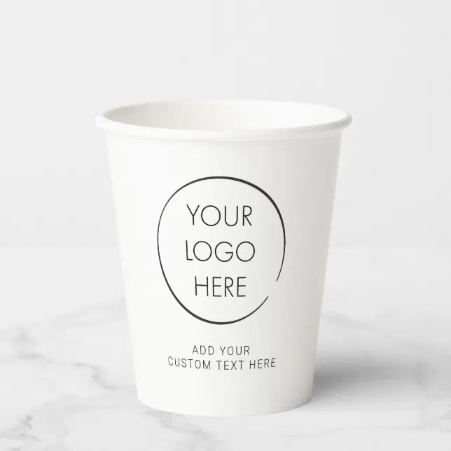 Basic Logo Custom, Business or Marketing Paper Cups | Zazzle
