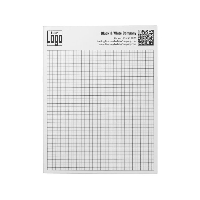 Basic Logo QR-code Black Grid Graph Calcpad Notepad (Rotated)