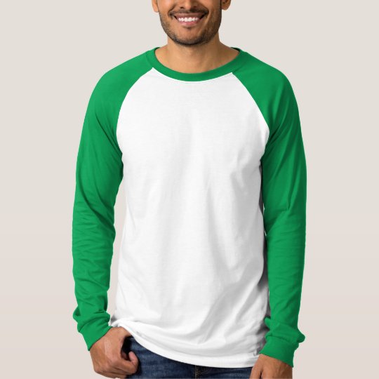 Basic Long Sleeve Raglan TShirt White Green Zazzle