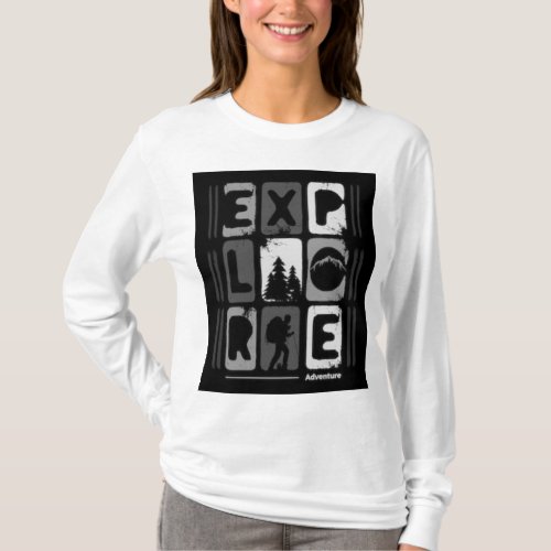 Basic Long Sleeve T_Shirt_Explore for Womens T_Shirt